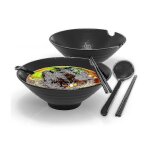 Ensemble de 6 bols � ramen capacit� de 1000 ml - ensemble traditionnel en porcelaine japonaise baguettes ...
