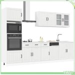 Ensemble de 7 meubles de cuisine - lucca - blanc brillant - bois ding�nierie r�sistant � lhumidit� - ...