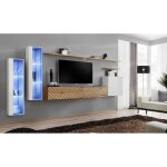 Ensemble de 7 meubles muraux switch xi pour tv en bois - beige et blanc - l 330 x h 160 x p 40 cm Ensemble de 7 meubles muraux switch xi pour tv en bois - beige et blanc - l 330 x h 160 x p 40 cm