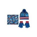 Ensemble daccessoires dhiver - cerda - sonic - bonnet avec pompon - snood - gants assortis