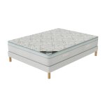 Ensemble aloe vera sommier + matelas 120x190 cm hauteur 27 cm mmoire de forme 4 pieds soutien dorsal ...