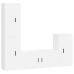 En solde ensemble armoires de t�l�vision 4 pcs - cloud - meuble tv suspendu - blanc bois ding�nierie ...
