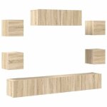 En solde ensemble armoires de t�l�vision 7 pcs - cloud - meuble tv suspendu - ch�ne sonoma bois ding�nierie ...