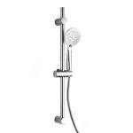 Ensemble barre de douche & pommeau 5 positions 24cm argent