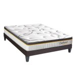 Bellecour literie ensemble bellecour 3. 0 160x200 cm matelas ressorts ensachs + sommier bois