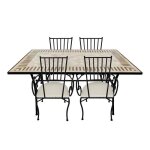 Ensemble bistro - axi - leonie - 4 chaises - 1 table - mosaïque beige toscane Ensemble bistro - axi - leonie - 4 chaises - 1 table - mosaïque beige toscane