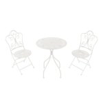 Ensemble bistro ext�rieur blanc - axi marilou - table et chaise bistrot - 2 chaises 1 table - style romantique ...