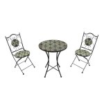 Ensemble bistro ext�rieur mosaique bleu / jaune - axi - am�lie table et chaise bistrot - style sicilien ...