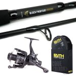 Ensemble de cannes � p�che - eurocatch - black phantom hybrid - 10ft - 300lbs - moulinet helius