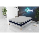 Ensemble blue memory sommier + matelas 120x190 cm hauteur 22 cm mousse  mmoire de forme 4 pieds confort ...