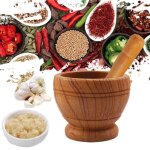 Ensemble de bol de broyage manuel - non sp�cifi� - bois naturel - ergonomique - durable - non toxique ...