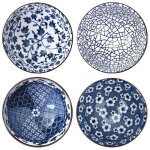 Intirilife ensemble de 4 bols dans un coffret cadeau chic - ensemble de vaisselle en porcelaine japonaise ...