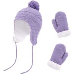 Ensemble bonnet et gants - non spécifié - violet - tricot - pour enfants 1 à 3 ans - mixte Ensemble bonnet et gants - non spécifié - violet - tricot - pour enfants 1 à 3 ans - mixte