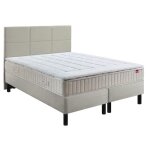 Ensemble boxspring surmatelas + matelas + sommier + tte de lit + pieds chenill lin epeda enchanteur ...