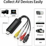Ensemble de carte dacquisition audio numrique convertisseur usb 2. 0 pour tv vido vhs  dvd ordinateur ...
