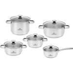Ensemble de casseroles gerlach 1760 lot de 5 casseroles faitouts en inox tous feux dont induction couvercles ...