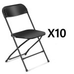 Ensemble de chaises pliantes 10 pi�ces terrasse de jardin f�te conf�rence mariage noir