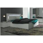 Ensemble pour chambre  coucher panarea. lit adulte design avec led + deux chevets + sommier. couchage ...