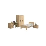Ensemble chambre - vipack - saco1512 - lit 90x200 cm - aspect bois chaleureux - 4 pi�ces