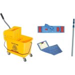 Ensemble chariot 20l avec presse � plat et ensemble balai � plat microfibre