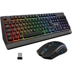 Ensemble clavier et souris gamer sans fil - svatv - clavier azerty - souris 2400 dpi - r�tro�clairage ...