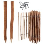 Ensemble complet de 5 m de palissade de 90 cm de haut espacement des lattes de 4 � 6 cm avec 5 poteaux ...