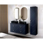 Ensemble complet salle de bain meuble double vasques 120 cm + 4 �l�ments - aurore blue