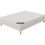 Ensemble confort sommier + matelas 140x190 cm hauteur 15 cm mousse polyurthane 4 pieds confort quilibr ...