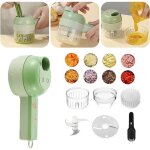 Ensemble de coupe - lgumes lectrique portable 4 en 1 hachoir  lgumes petit robot culinaire lectriquetranc ...