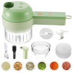 Robot culinaire manuel - ensemble de coupe l�gumes 4 en 1 - portatif - sans fil - grande capacit� 200 ...