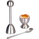 Ensemble coupe - ?ufs - ulisem - 5 pi�ces - acier inoxydable - 2 cuill�res � ?ufs - 2 coquetiers - m�canisme ...