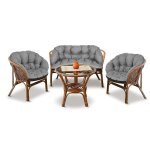 Ensemble de coussins de jardin 2x 122x40 cm + 1x 190x40 cm gris imperm�able