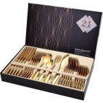Ensemble de couverts - dor� - 24 pi�ces - acier inoxydable - compatible lave - vaisselle - style occidental ...