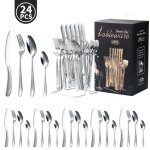Ensemble de couverts - inox - 24 pièces - service pour 6 personnes - compatible lave - vaisselle - poli ... Ensemble de couverts - inox - 24 pièces - service pour 6 personnes - compatible lave - vaisselle - poli ...