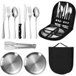 Ensemble de couverts de table 10 picesacier inoxydable couverts de camping portatifs pour lextrieur ...