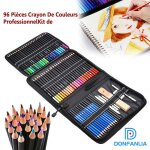 Ensemble de crayons de couleur professionnel de 96 pi�ces - marron - pour enfants adultes et artistes ...