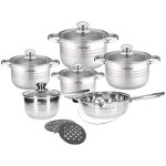 Ensemble de cuisine - cheffinger - cf - ss1231 - 4 marmites - 1 sauteuse - acier inoxydable