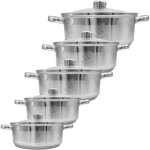 Ensemble culinaire - umberto ravelli - set 10 pcs - acier inoxydable - faitouts 20 / 22 / 24 / 26 / 28 ...