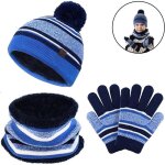 Ensemble daccessoires chauds dhiver - garons filles - bonnet tricot - gants - charpe - doublure polaire ...