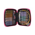 Ensemble daiguilles � tricoter circulaires interchangeables - crochets en aluminium - sac de rangement ...