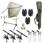 Fish - xpro carpe ensemble deluxe 3 - rod - kit de pêche complet pour la carpe Fish - xpro carpe ensemble deluxe 3 - rod - kit de pêche complet pour la carpe