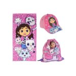 Ensemble d�t� - gabbys dollhouse - 3 pi�ces - sac - casquette - serviette