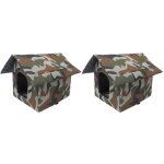 Ensemble de deux niches chauffantes pour chat adapt� aux chats dext�rieur isol�es thermiquement et r�sistantes ...