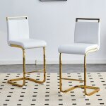Ensemble de deux tabourets de bar de style nordiquetabouret bar cantilever luxe cadre dor� + simili cuir ...