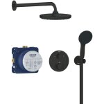 Ensemble de douche encastr - 1 + 2 jets - mitigeur thermostatique - grohe - 348832430 - noir
