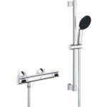 Ensemble de douche avec mitigeur thermostatique pommeau 1 jet barre 60cm et flexible - grohe 34800001 ... Ensemble de douche avec mitigeur thermostatique pommeau 1 jet barre 60cm et flexible - grohe 34800001 ...