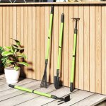 Ensemble doutils de jardin 4 pi�ces comprenant une pelle une houe un r�teau et un r�teau � feuilles