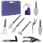 Ensemble doutils de jardinage 10 pi�ces en aluminium imprim� floral avec truelle r�teau etc.