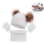 Ensemble enfant - chapeau charpe gants - tricot - polaire - blanc - automne hiver