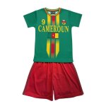 Ensemble foot enfant - style cameroun - maillot n�9 et short - polyester - tailles 4 � 14 ans - - vert ...